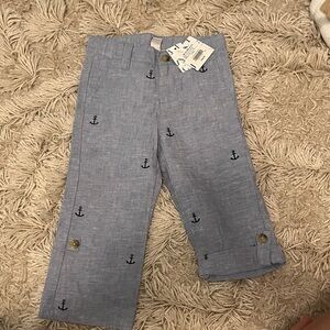 Janie and Jack Blue Anchor Print Kids Pants